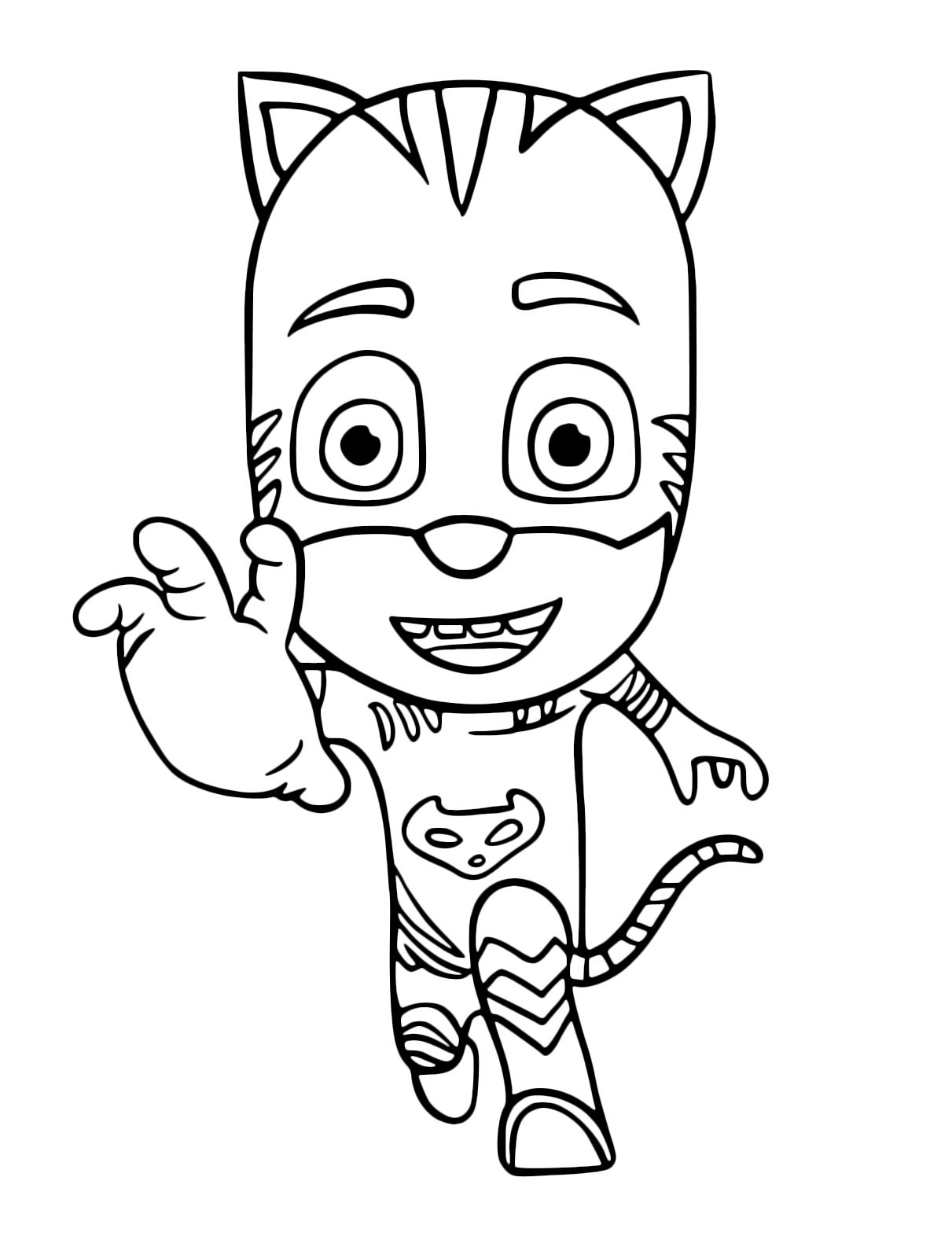 Gufetta e Geco Disegno di Gattoboy che esulta dei PJ Masks superpigiamini da colorare Updated