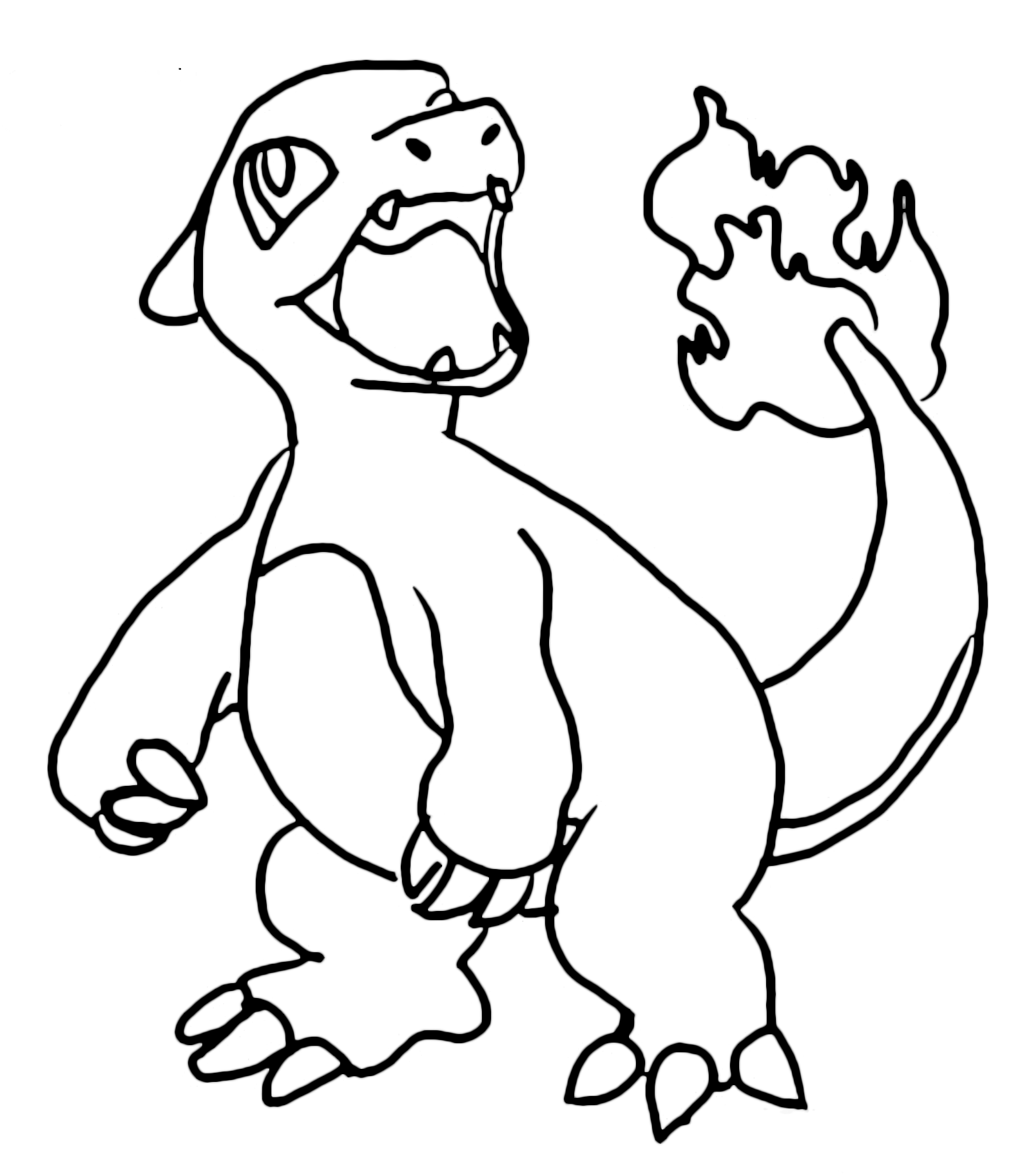 Pokémon - Gen. 1 - Charmeleon con la bocca aperta- 5 - Fuoco