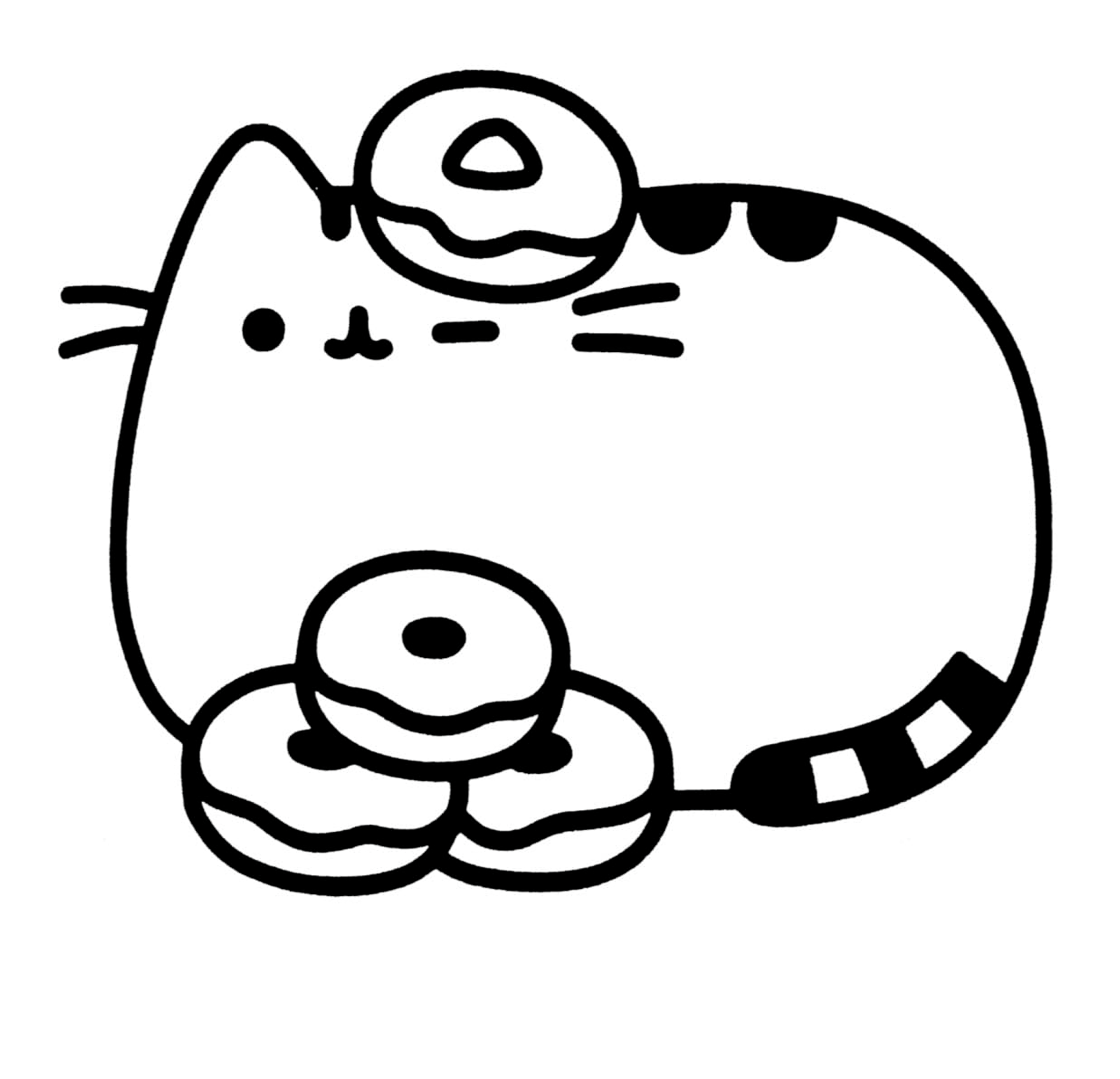 Pusheen Cat - Pusheen Cat con un biscotto sulla testa