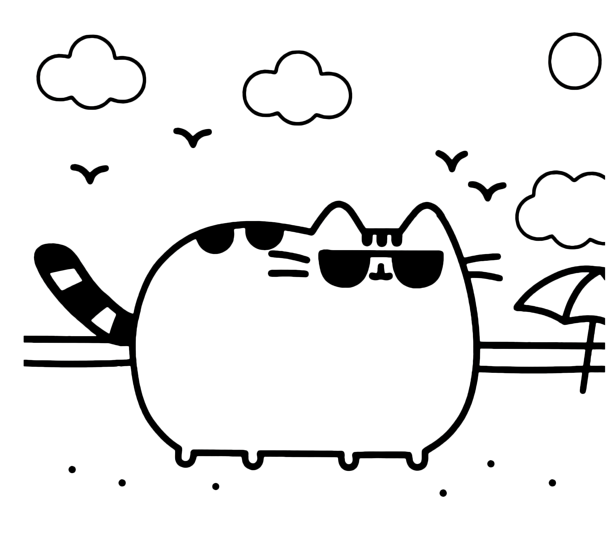 Pusheen Cat - Pusheen Cat in spiaggia con gli occhiali da sole