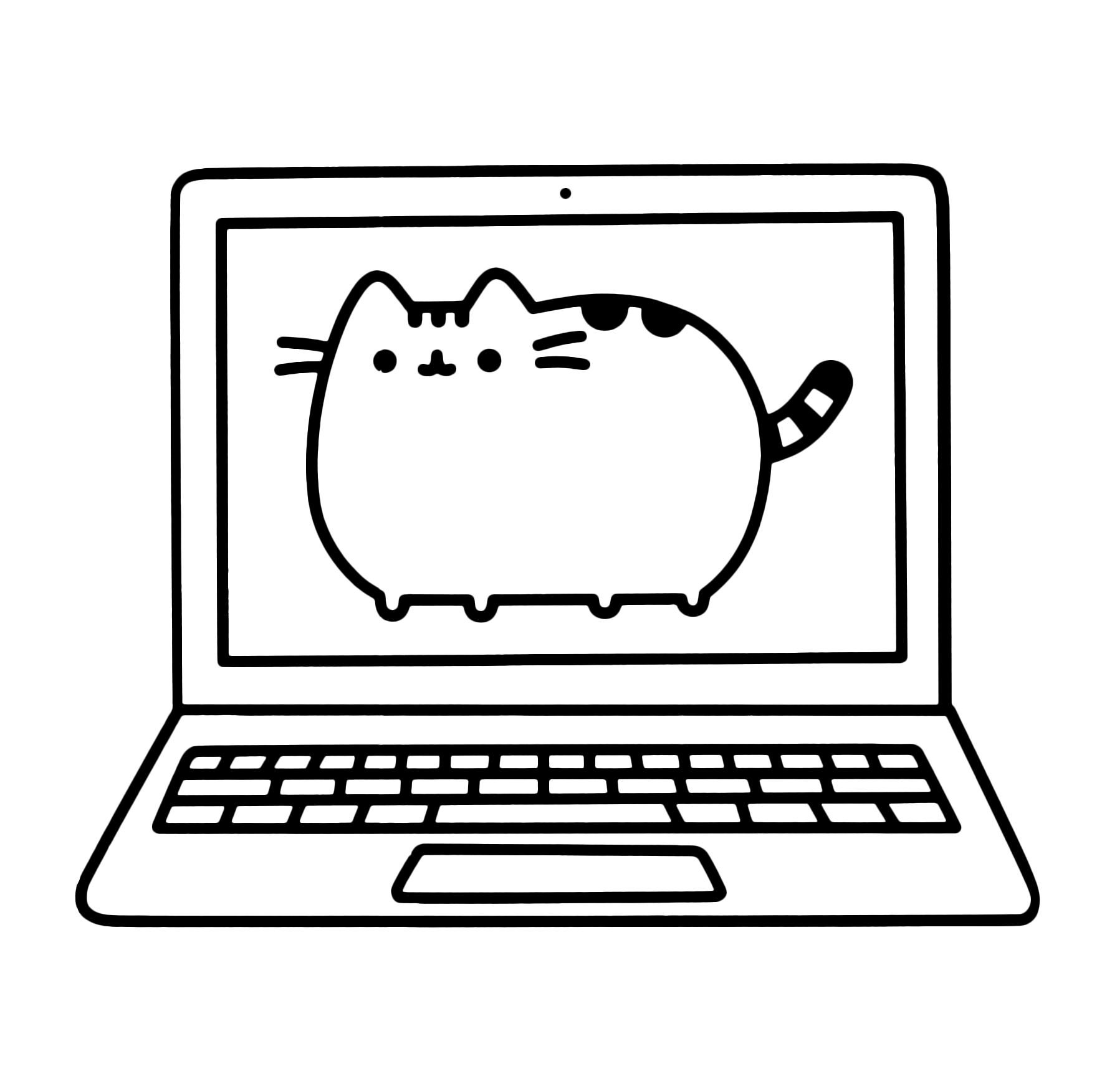 Pusheen Cat - Pusheen Cat nel monitor del computer