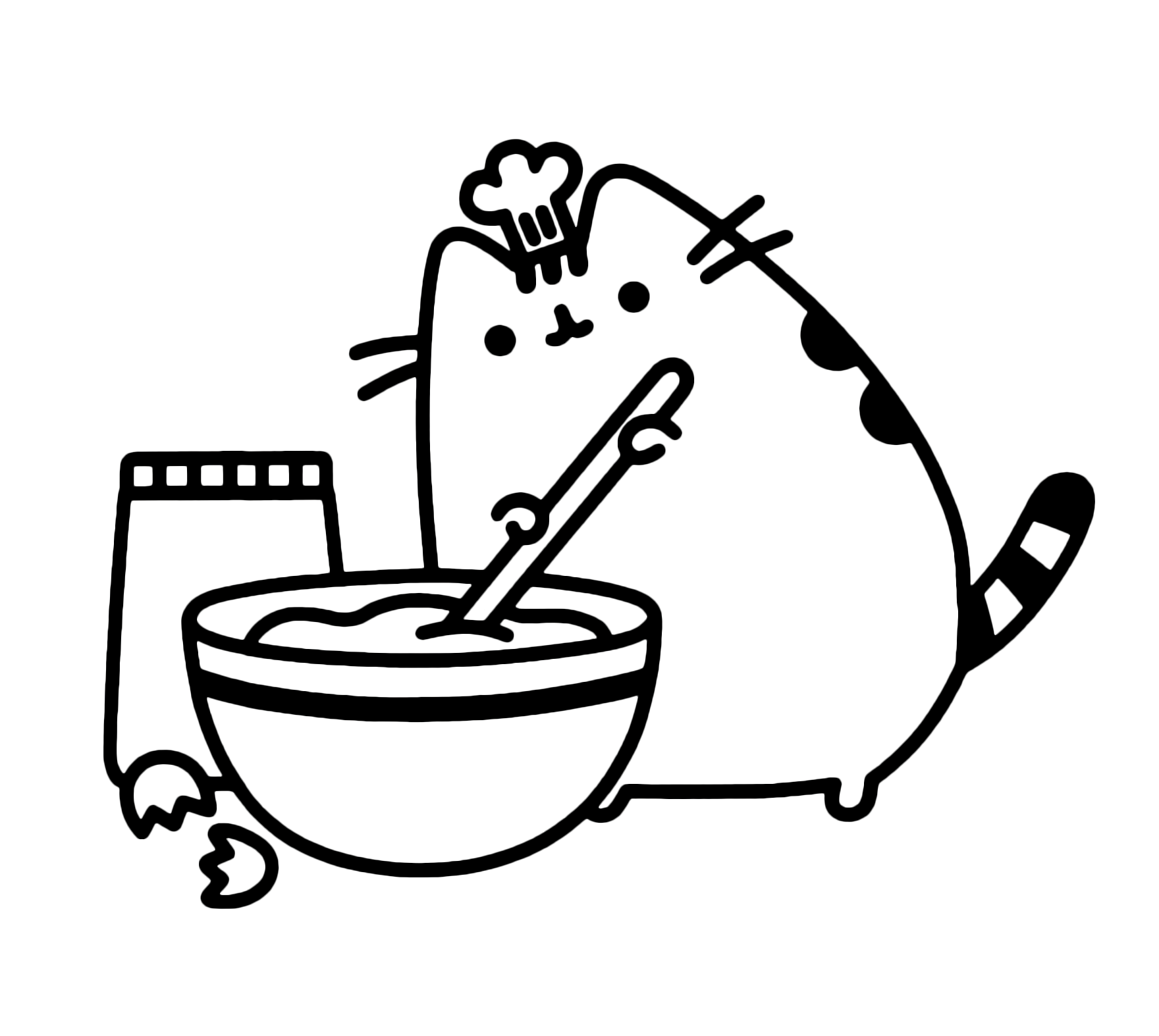 Pusheen Cat - Pusheen Cat prepara l'impasto per un dolce