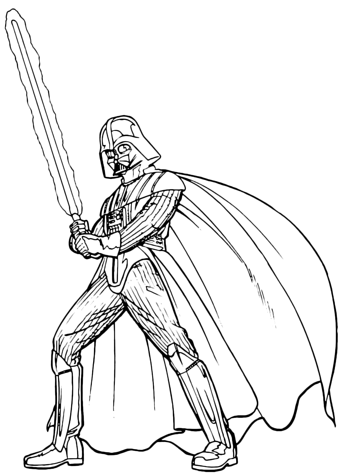 Star Wars - Dart Fener pronto al combattimento con la sua spada laser