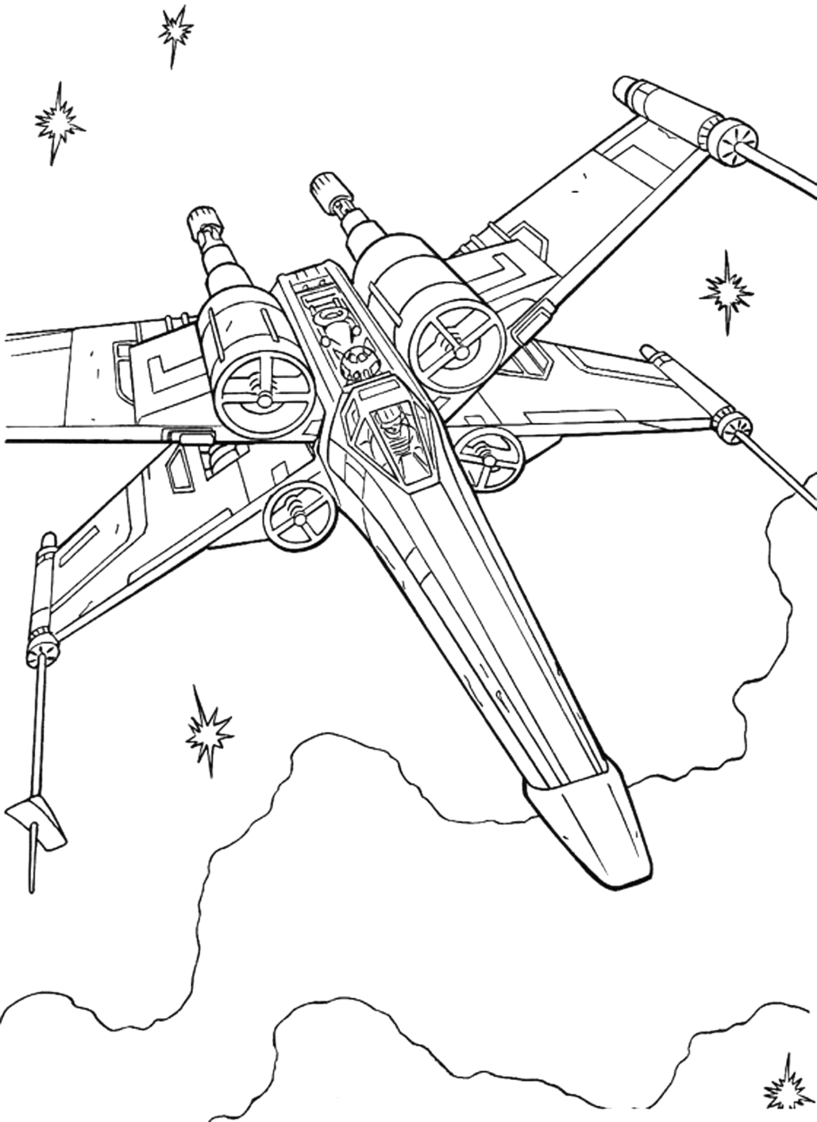 Star Wars - Luke vola nello spazio con l'X-Wing