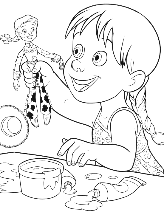 Toy Story - Bambina gioca con Jessie