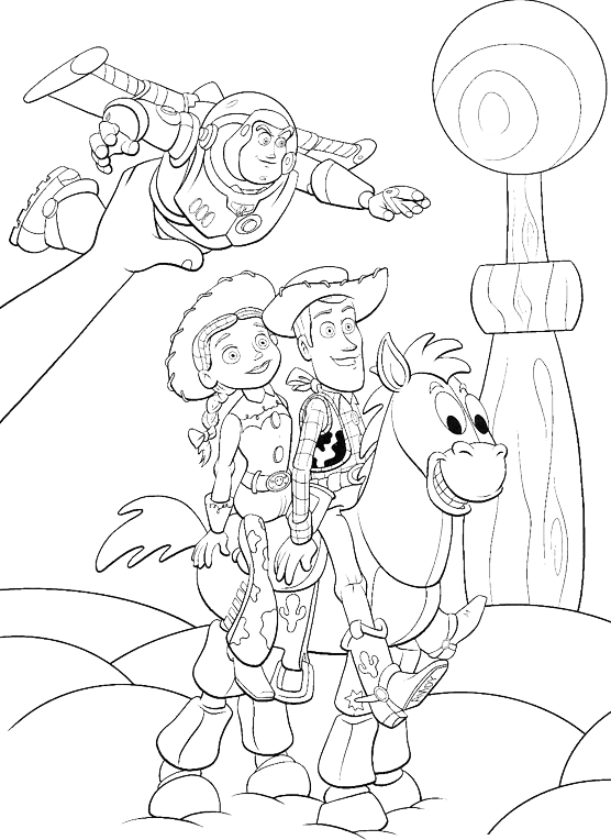 Toy Story - Woody e Jessie a cavallo