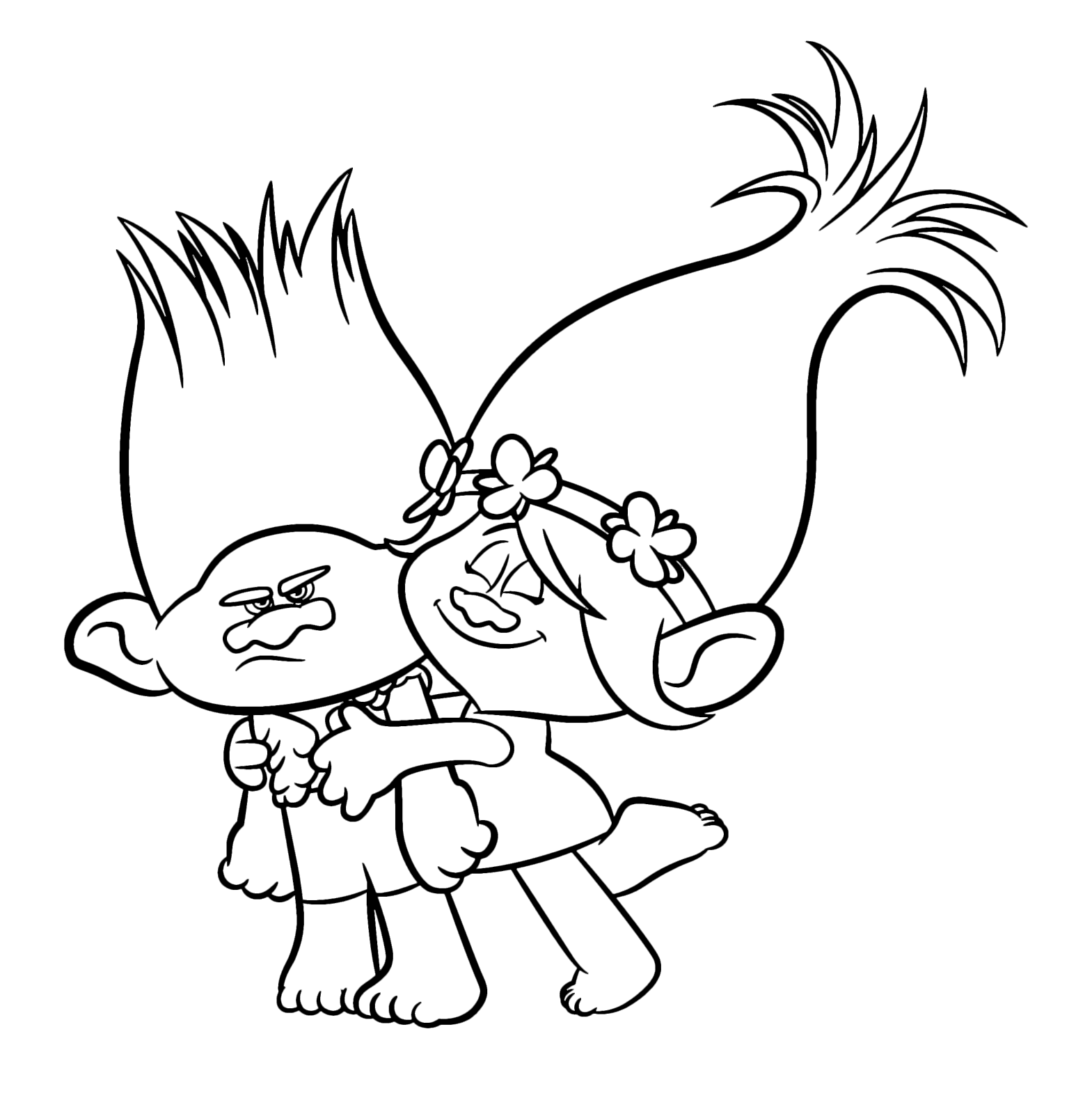 Trolls - La Principessa Poppy abbraccia lo scorbutico Troll Branch