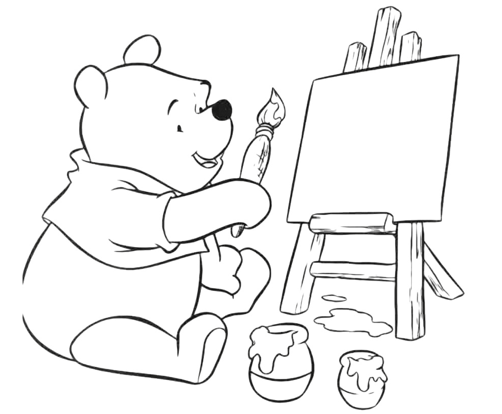 L orsetto Winnie the Pooh dipinge