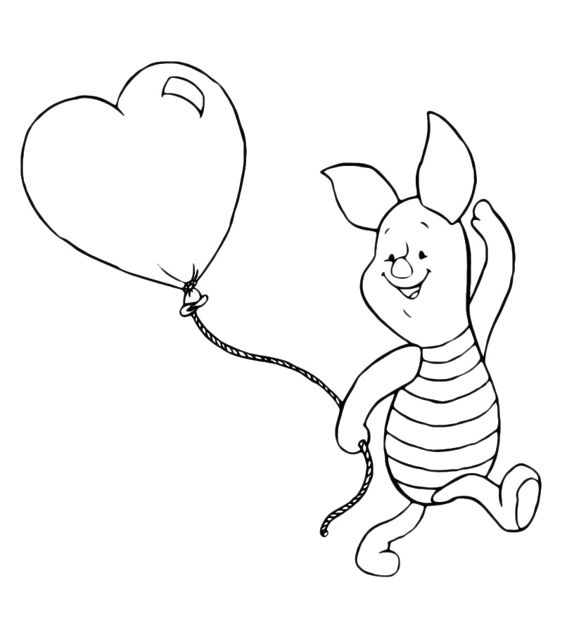 Winnie The Pooh Pimpi Cammina Con Un Palloncino A Forma Di Cuore