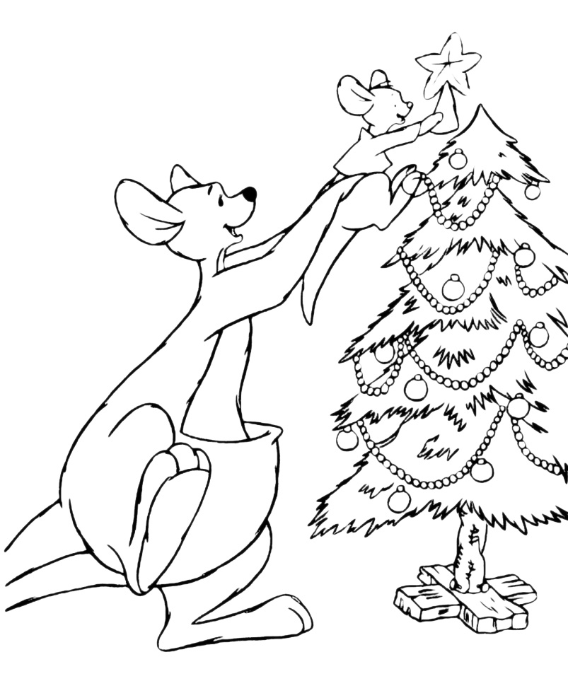 Disegni Di Natale Winnie Pooh.Winnie The Pooh Ro E Kanga Addobbano L Albero Di Natale