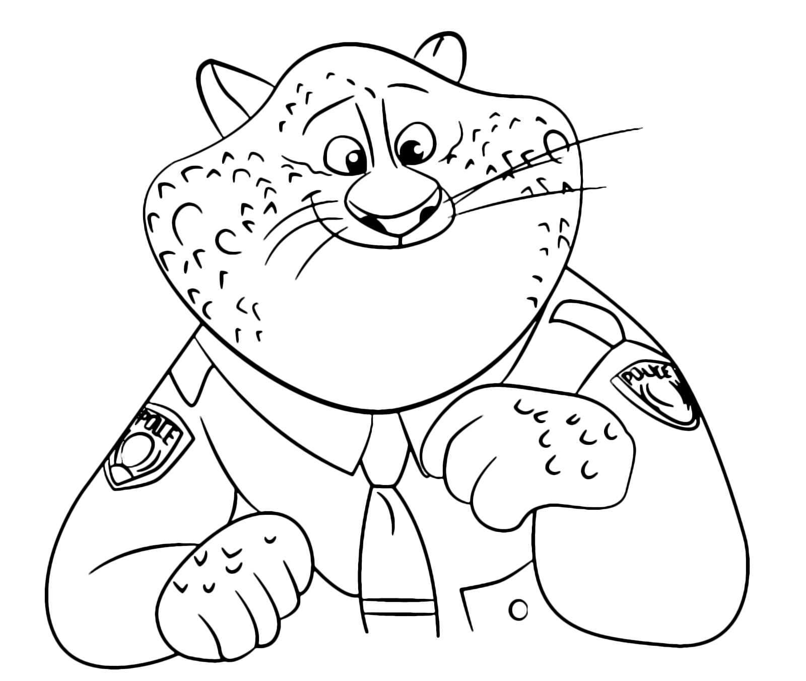 Zootropolis - Il dolce ghepardo Benjamin Clawhauser con la sua uniforme