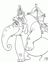 Il principe Ali e Ababua fiero sopra l'elefante