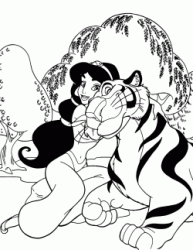 Jasmine fa le coccole alla tigre Raja