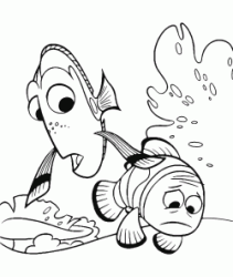 Dory cerca di consolare Marlin