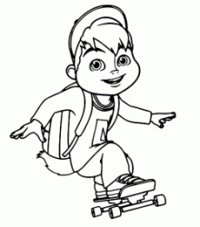 Alvin sfreccia velocissimo sullo skateboard