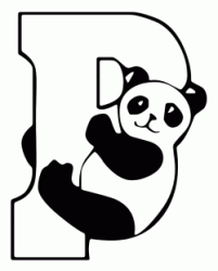 Panda appeso ad una P