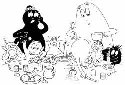 I Barbapapa a cena