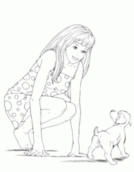 Barbie parla con un cagnolino
