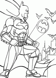 Batman guarda il segnale di chiamata