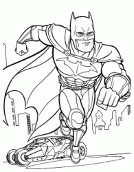 Batman si allontana dalla batmobile