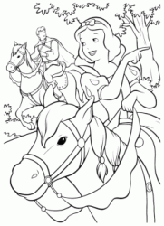 Biancaneve a cavallo con il principe