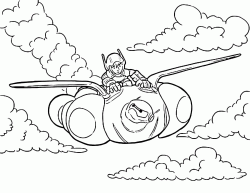Hiro vola con Baymax fra le nuvole
