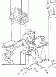 Il Principe porta Cenerentola a cavallo