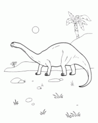 L'apatosauro cammina sotto il sole