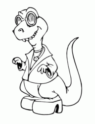 Dinosauro con i tacchi e gli occhiali