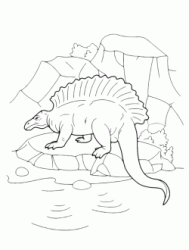 Il Dimetrodonte su una roccia
