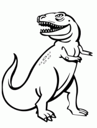 Il Tirannosauro Rex mostra i suoi denti feroci