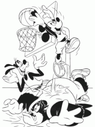 Pippo e topolino giocano a basket