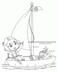 Dora e Boots sulla barca a vela