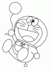 Doraemon gioca con un palloncino