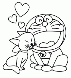 Doraemon innamorato di una gattina