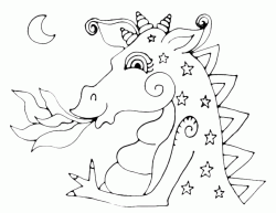 Un drago con le stelle disegnate sul corpo
