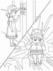 Anna bussa alla porta di camera di Elsa