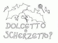 Scritta di Halloween con dolcetto o scherzetto