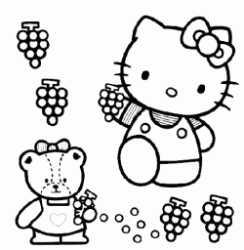 Hello Kitty coglie l'uva