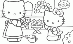 Hello Kitty compra dei fiori