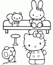Hello Kitty con gli amici topino e coniglietto