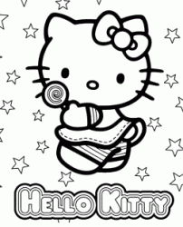 Hello Kitty con il lecca lecca