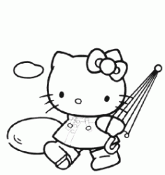 Hello Kitty con l'ombrello