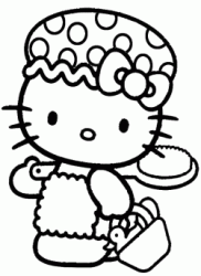 Hello Kitty con la cuffia da bagno