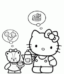 Hello Kitty fa colazione con un amico