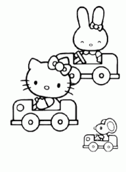 Hello Kitty in macchina con un'amica