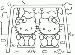 Hello Kitty sull'altalena