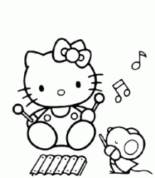 Hello Kitty suona lo xilofono