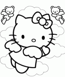 Hello Kitty vestita da angelo vola