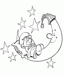 Puffo Pigrone dorme sdraiato sulla Luna